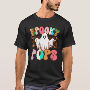 Spooky Pops Halloween Dad Ghost Costume Retro Groo T-Shirt