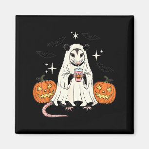 Spooky Possum Ghost Pumpkin Halloween Funny Cute Magnet