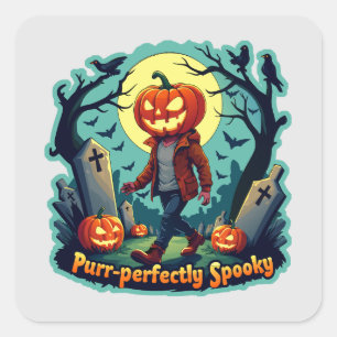Spooky Pumpkin Art: Perfect for Halloween Decor! Square Sticker