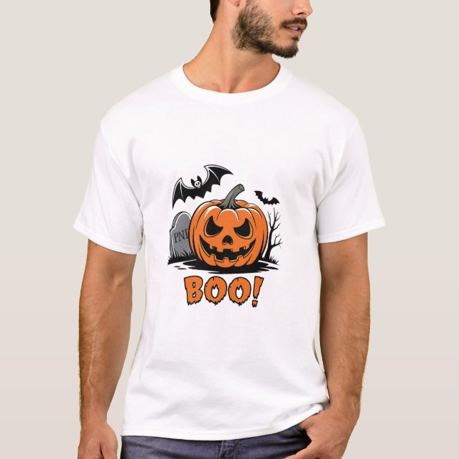 Spooky Pumpkin Boo T-Shirt" T-Shirt (Front)