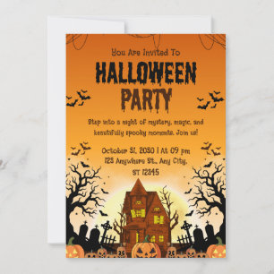 ​Spooky Pumpkin Carving Halloween Party Invitation