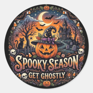 Spooky Pumpkin Classic Round Sticker