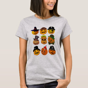 Spooky Pumpkin Collage Tee, Halloween Costume T-Shirt
