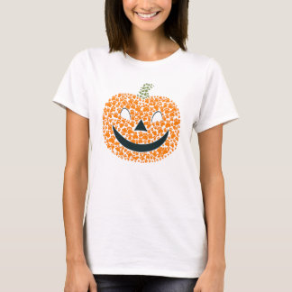 Spooky Pumpkin Dog Cat Paw Print Jack O'Lantern  T-Shirt