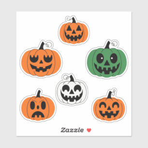 Spooky Pumpkin Faces Scrapbook Stickers Sheet