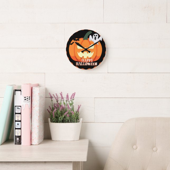 Spooky Pumpkin & Ghost Halloween clock (Reading Room)