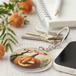 Spooky Pumpkin Halloween Collection Key Ring