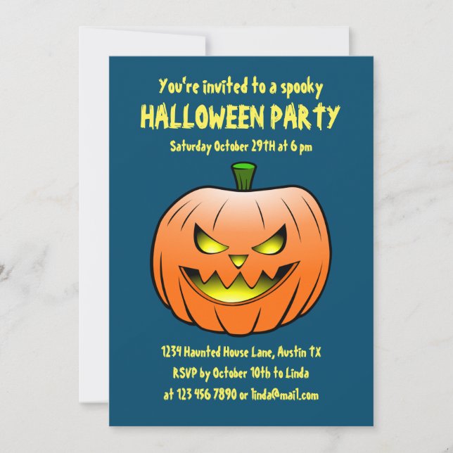 Spooky Pumpkin Halloween Invitation (Front)