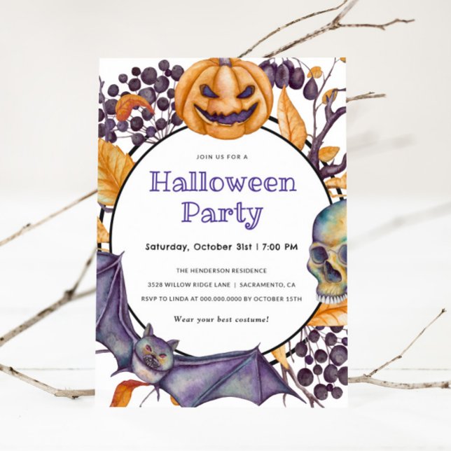 Spooky Pumpkin Halloween Party Invitation (Creator Uploaded)