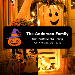 Spooky Pumpkin Halloween Party Mail Return Address