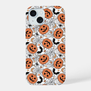 Spooky Pumpkin Halloween Pattern iPhone 15 Case