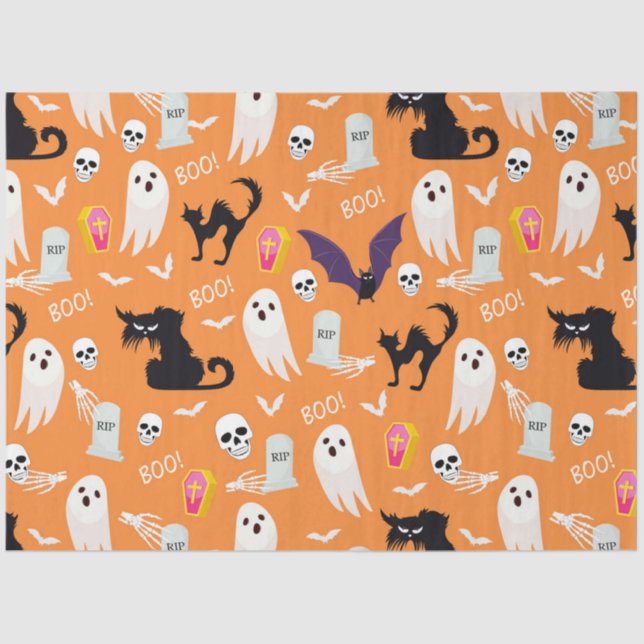 Spooky Pumpkin Halloween Series Design 3 Tissue Paper (Front)