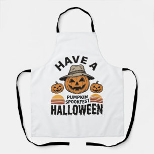 Spooky Pumpkin Halloween Vintage Engraving Shirt D Apron