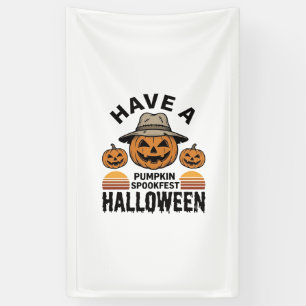 Spooky Pumpkin Halloween Vintage Engraving Shirt D Banner