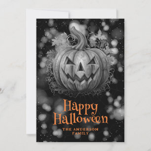 Spooky Pumpkin Jack O' Lantern Halloween Card