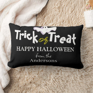 Spooky pumpkin jack-o-lantern Halloween Family Lumbar Cushion