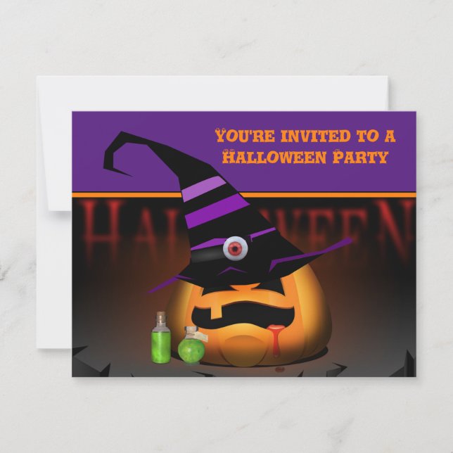 Spooky Pumpkin Kids Halloween Party Invitation (Front)