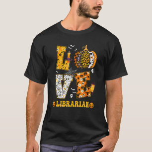 Spooky Pumpkin Love Halloween Librarian Teacher St T-Shirt