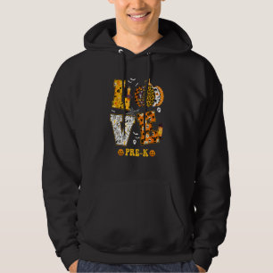 Spooky Pumpkin Love Halloween Pre K Teacher Studen Hoodie