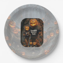 Spooky Pumpkin Monster Bash Halloween Party Paper 