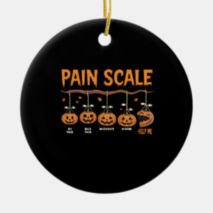 Spooky Pumpkin Pain Scale Trauma Nurse Triage Hall Ceramic Tree Decoration