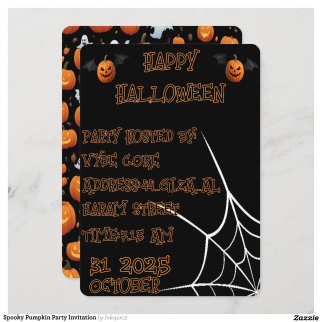 Spooky Pumpkin Party Invitation (Creator Uploaded)