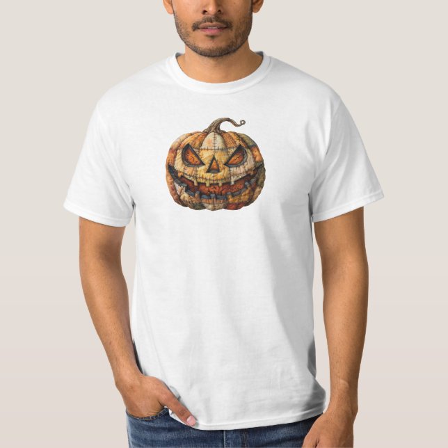 Spooky Pumpkin Patch Double-Sided Halloween T-Shir T-Shirt (Front)