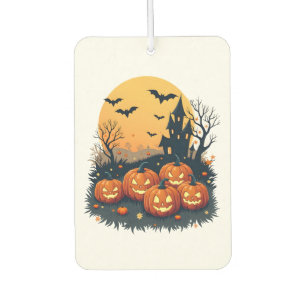Spooky Pumpkin Patch � Retro Halloween Tee Car Air Freshener