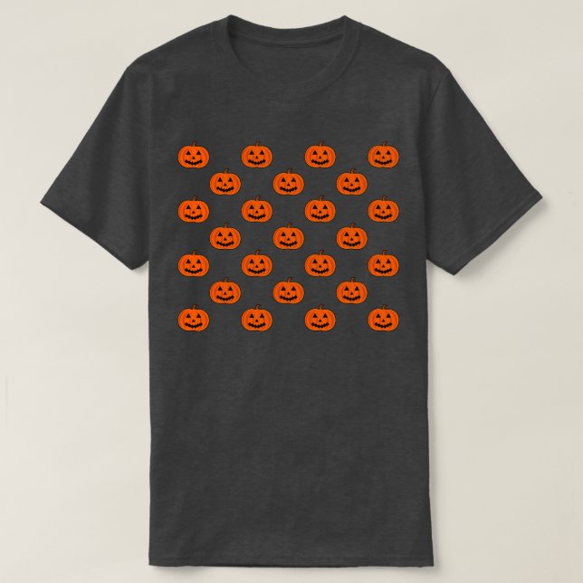 Spooky Pumpkin Pattern T-Shirt (Design Front)