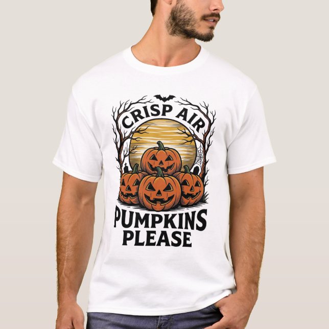Spooky Pumpkin Shirt Vintage Engraving Fall Hallow (Front)