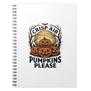 Spooky Pumpkin Shirt Vintage Engraving Fall Hallow Notebook