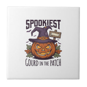 Spooky Pumpkin Shirt Vintage Engraving Halloween T Tile