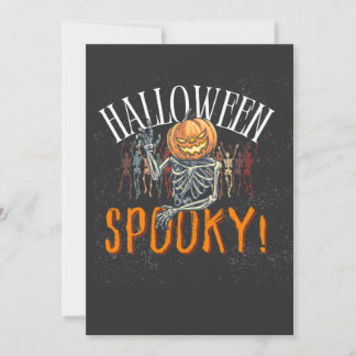 Spooky Pumpkin Skeleton Halloween T-Shirt | Funny  Invitation