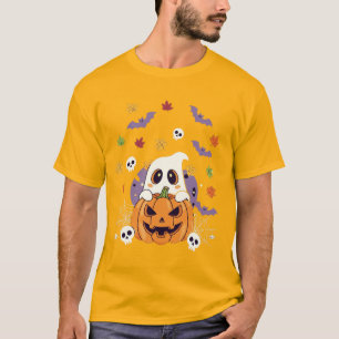 Spooky Pumpkin & Spider Autumn Design – Halloween T-Shirt