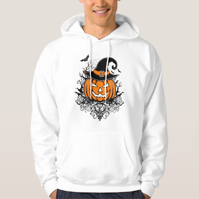 Spooky Pumpkin: Stylish Halloween Fun! Hoodie (Front)