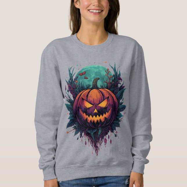 Spooky Pumpkin Under Full Moon Sweatshirt (Front)