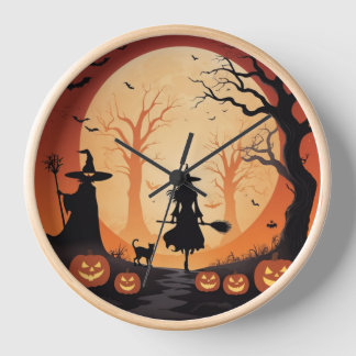 Spooky pumpkin wall art clock