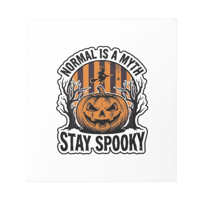 Spooky Pumpkin Witch Vintage Engraving Halloween S Notepad (Front)