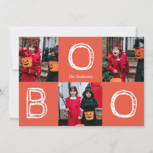 Spooky Pumpkins Halloween Family Photo Collage Holiday Card