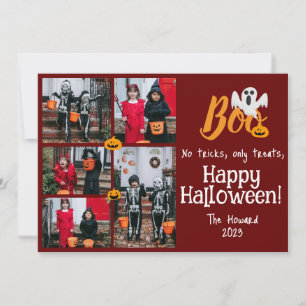 Spooky Pumpkins Halloween Family Photo Collage Holiday Card