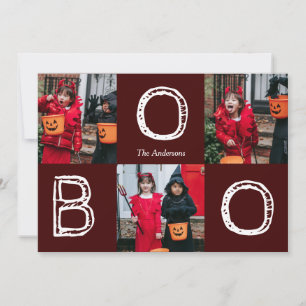 Spooky Pumpkins Halloween Family Photo Collage Holiday Card