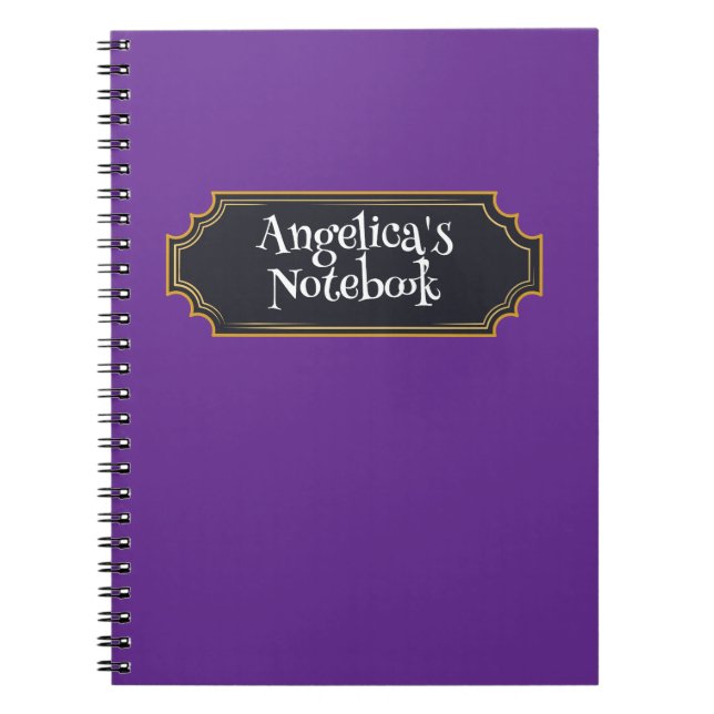 Spooky Purple Custom Name  Notebook (Front)