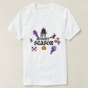 Spooky Purple Haunted House Halloween Design T-Shirt