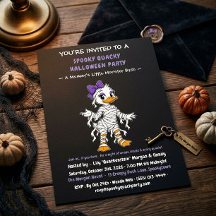 Spooky Quacky Halloween Party Cute Mummy Duck Invitation