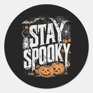 Spooky Quote Halloween Drink Coffee Funny Apparel  Classic Round Sticker