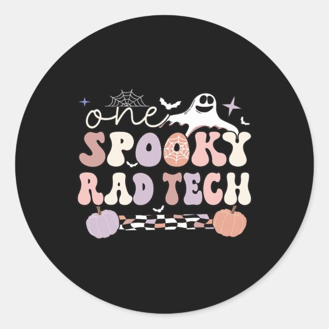 Spooky Radiology Tech Halloween Rad Technologist R Classic Round Sticker (Front)