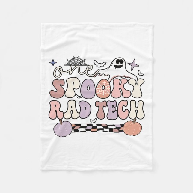 Spooky Radiology Tech Halloween Rad Technologist R Fleece Blanket (Front)