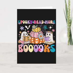 Spooky Read More Boooooks Cute Ghost Pumpkin Readi Card