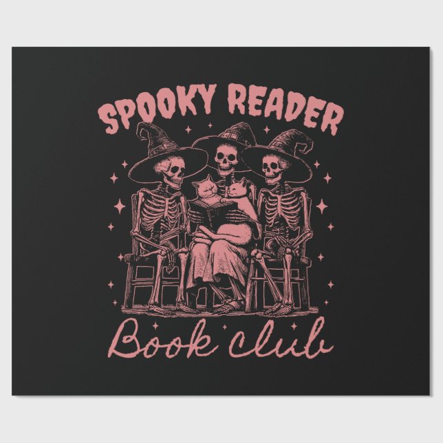 Spooky Reader Book Club D Red Wrapping Paper (Flat)