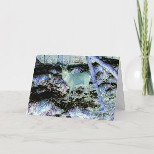 Spooky Red Deer Stag Greetings Card Add Text